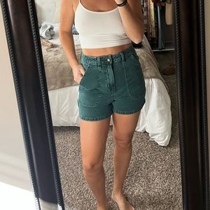 green denim cargo short